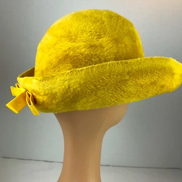 Vintage MOD 1960’s yellow hat - Jean Arlett creations. - Picture 4 of 15